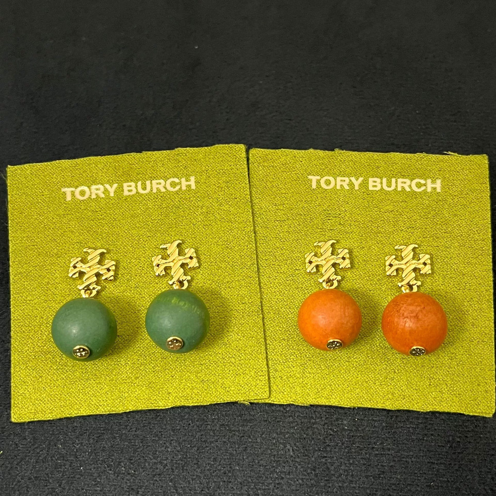 Tory Burch Letter Stud Earrings